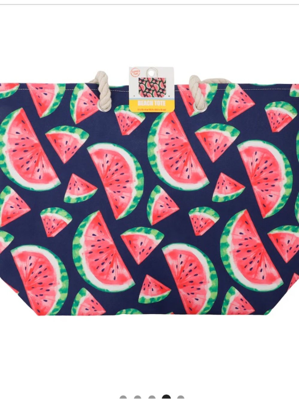 Watermelon Print Beach Tote in Navy